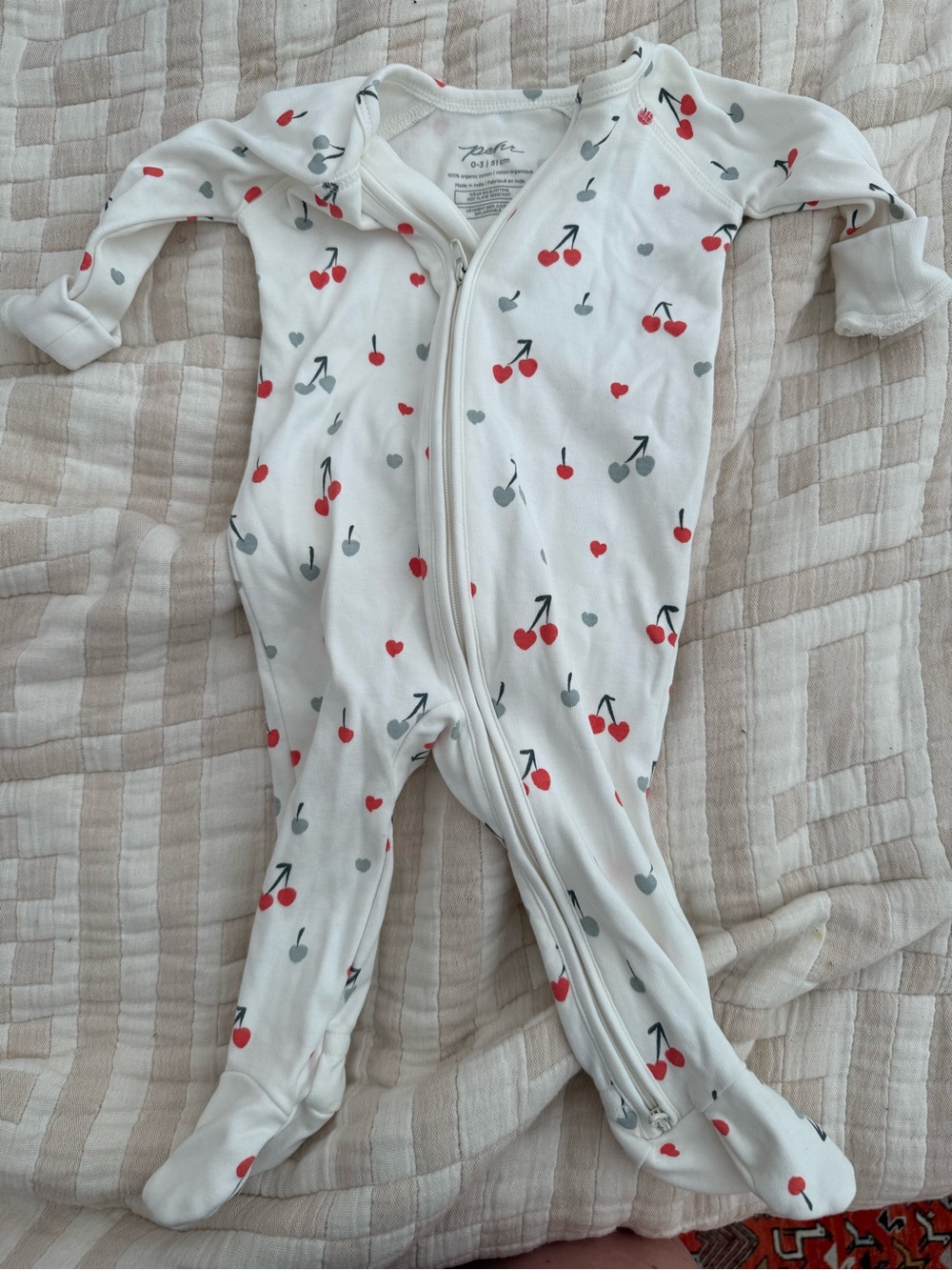 Pehr unisex baby pjs cherry print 0-3 month